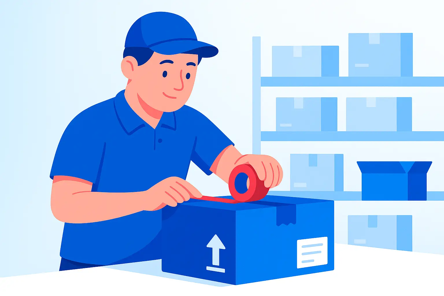 Team beim Verpacken von Versandaufträgen